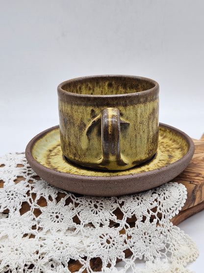 Studio Pottery Tea Cup and Saucer