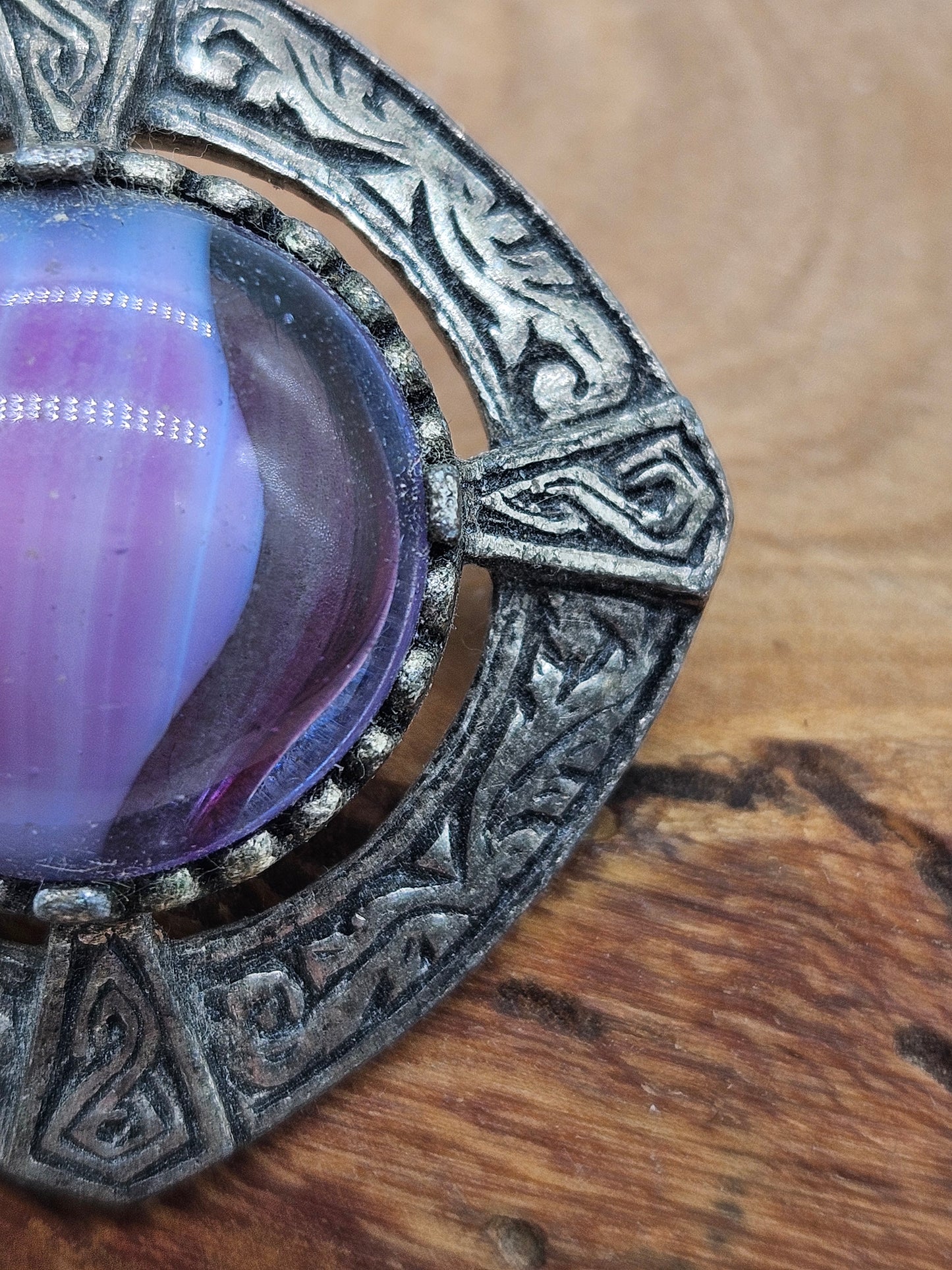 Vintage antique Scottish Brooch with Violet Insert