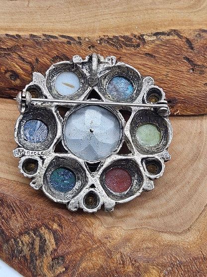 Vintage Large Scottish brooch with Scottish gemstones