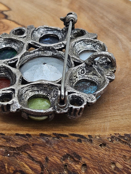 Vintage Large Scottish brooch with Scottish gemstones