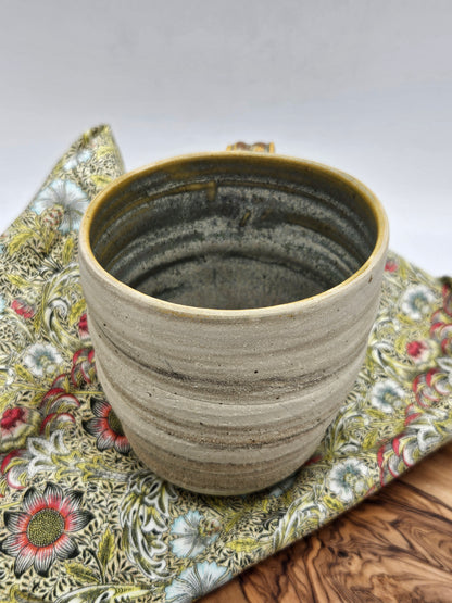 Vintage Studio Pottery Mug with inner glaze, Hand Thrown