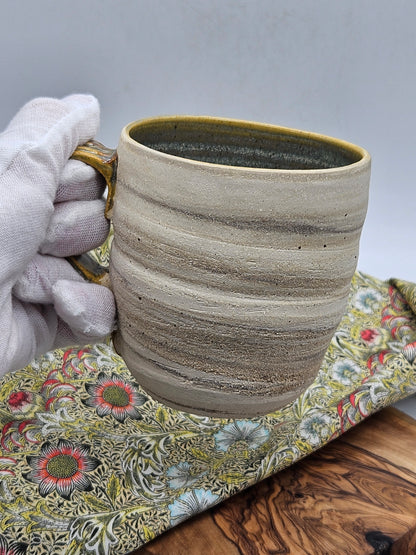 Vintage Studio Pottery Mug with inner glaze, Hand Thrown