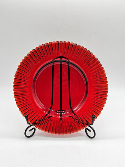 Vintage Gothic Vamire Cake Red Glass Plate