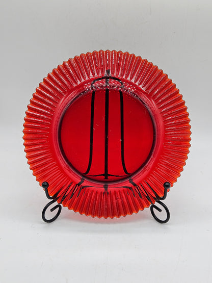 Vintage Gothic Vamire Cake Red Glass Plate