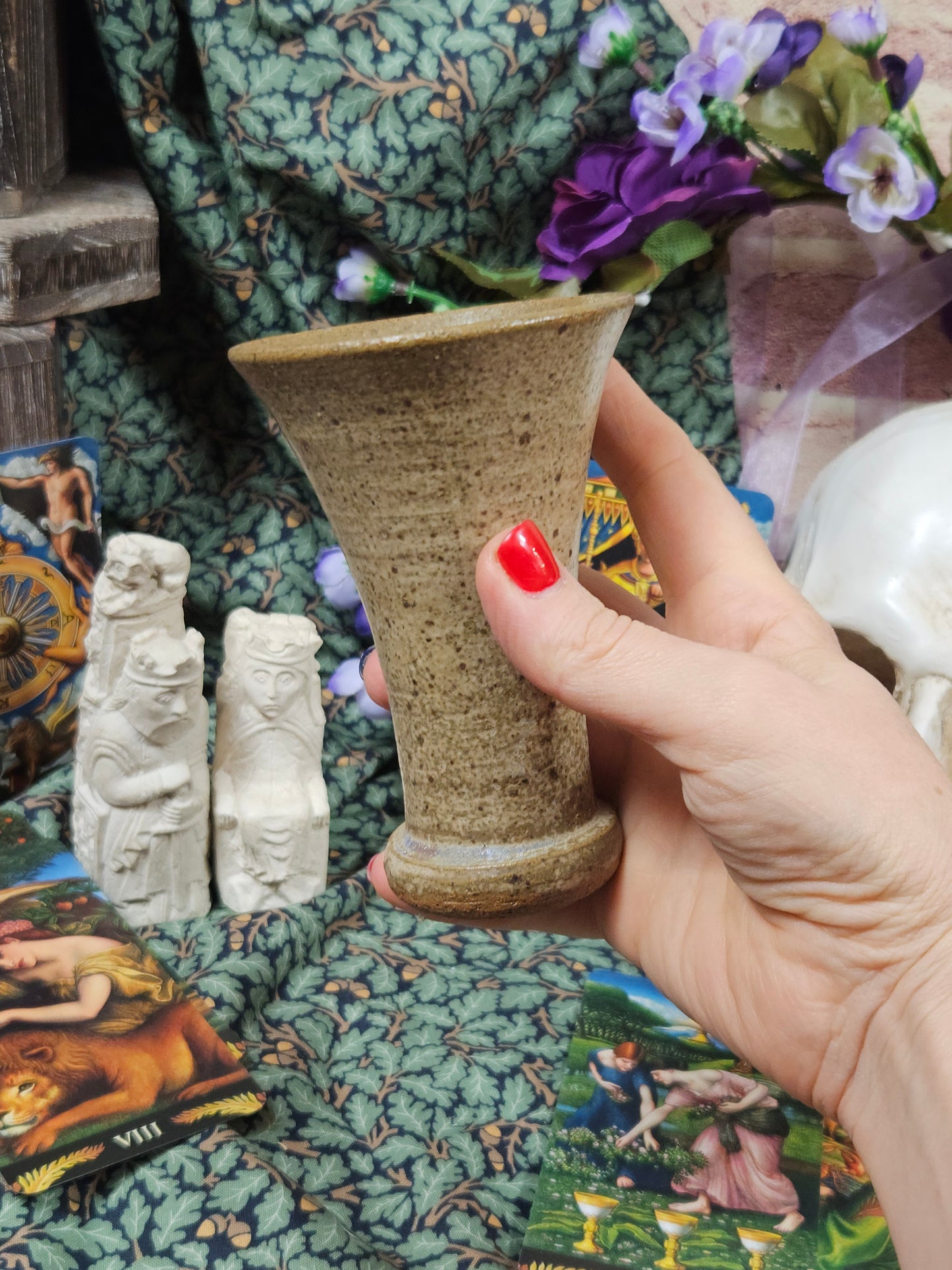Vintage Studio Pottery unusual shape goblet with matt finish VGC N403