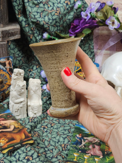 Vintage Studio Pottery unusual shape goblet with matt finish VGC N403