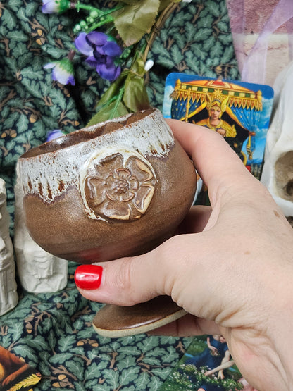 Vintage York Pottery Medieval Style Goblet Tudor Rose