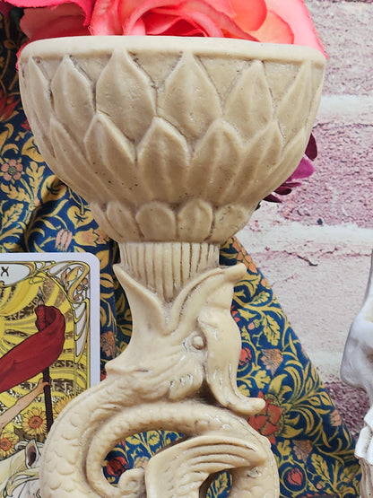 Unusual Vintage Resin Dragon Candleholder or Vase or Urn